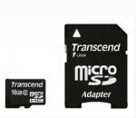 Transcend microSDHC 16 GB Class 2 + SD adapter