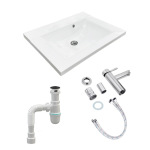 Adamant QUANTO 60 4824296208001, білий + сифоном Click-Clack + змішувач - купити в інтернет-магазині Техностар