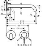 Axor 48120820 AXOR ONE 220, одноважільний, зі зливним гарнітуром, ПМ, шліфованний нікель - купити в інтернет-магазині Техностар