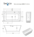 Besco VARYA ретро 170х80 з сифоном - купити в інтернет-магазині Техностар