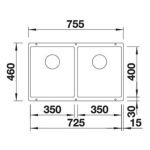 Blanco 523581 BLANCOSUBLINE 350/350-U - купити в інтернет-магазині Техностар