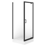 Cersanit BRASCO 80*80*190 квадратна,з поворотними.дверима,чорний,прозоре S168-011 - купити в інтернет-магазині Техностар