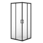 Cersanit BRASCO 80*80*190 квадратна,з розсув.дверима, чорний,прозоре S168-007 - купити в інтернет-магазині Техностар