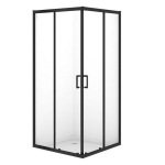 Cersanit BRASCO 90*90*190 квадратна,з розсув.дверима, чорний,прозоре S168-008 - купити в інтернет-магазині Техностар