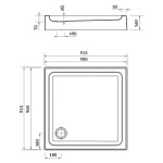 Cersanit Піддон TAKO 90х90х16х6, квадратний+панель+ніжки тип 8 - купити в інтернет-магазині Техностар