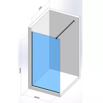 Devit DSN100200B Style New Walk-In 1000x2000, чорний мат - купити в інтернет-магазині Техностар