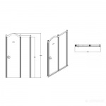 Devit FEN2002L CHARLESTONE Душові дверцята з нерух. сегментом (двері з правої частини), 1200х1900 мм, мат., ліві, арка (1уп) - купити в інтернет-магазині Техностар