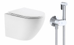 Devit Flow DFL0460111W з кришкою soft-close, білий глянець + Гігієнічний душ Devit Flow 550539C, хром - купити в інтернет-магазині Техностар