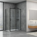 Dusel А-517В Black Matt 140х80х195 см, двері розсувні, прозора A517B1480 - купити в інтернет-магазині Техностар