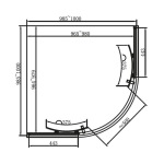 Dusel EF-182B Black Matt, 100х100х190, двері розсувні, прозоре скло 518211 - купити в інтернет-магазині Техностар
