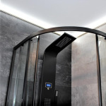 Dusel EF-182B Black Matt, 100х100х190, двері розсувні, прозоре скло 518211 - купити в інтернет-магазині Техностар