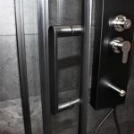 Dusel EF-182B Black Matt, 100х100х190, двері розсувні, прозоре скло 518211 - купити в інтернет-магазині Техностар