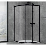 Dusel EF-182B Black Matt, 100х100х190, двері розсувні, прозоре скло 518211 - купити в інтернет-магазині Техностар