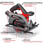 Einhell TP-CS 18/165 Li BL - Solo (4331225)  - купити в інтернет-магазині Техностар