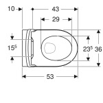 Geberit 501.664.00.1 ICON унитаз подвесной Rimfree, воронкоподобный, закрытая форма, с сиденьем с крышкой - купити в інтернет-магазині Техностар