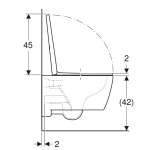 Geberit 501.664.00.1 ICON унитаз подвесной Rimfree, воронкоподобный, закрытая форма, с сиденьем с крышкой - купити в інтернет-магазині Техностар