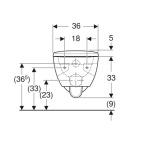 Geberit 501.750.00.1 SELNOVA унитаз подвесной 53см, воронкоподобный, Rimfree, полузакрытая форма, с сиденьем с крышкой - купити в інтернет-магазині Техностар