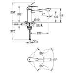 Grohe 31717000 START CURVE смеситель для умывальника, высокий - купити в інтернет-магазині Техностар