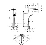 Hansgrohe 24592340 RAINDANCE ALIVE S PURO Showerpipe  - купити в інтернет-магазині Техностар