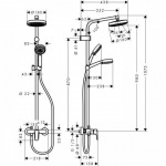 Hansgrohe 26739400 MyClub 180 Showerpipe с однорычажным смесителем, белый/хром - купити в інтернет-магазині Техностар
