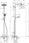 Hansgrohe 27320000 Crometta S 240 Showerpipe Душова система д/ванни - купити в інтернет-магазині Техностар