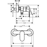 Hansgrohe 72640670 REBRIS S смеситель для душа, цвет черный матовый - купити в інтернет-магазині Техностар