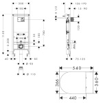 Hansgrohe ELU PURA S унітаз підвісний 54*36,6см AquaFall Flush 60292450 , в компл з сид+01022180 iFrame - купити в інтернет-магазині Техностар