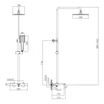 Imprese T-10256 BILOVEC система душевая (смеситель-термостат для ванны, верхний и ручной душ, шланг полимер), черный мат - купити в інтернет-магазині Техностар