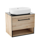 Imprese f32117OK(3) BLACK EDGE комплект меблів 70см, дуб: тумба підвісна + умивальник накладний + пенал підвісний - купити в інтернет-магазині Техностар