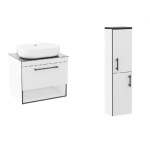 Imprese f32119W(3) BLACK EDGE комплект меблів 90см, білий: тумба підвісна + умивальник накладний + пенал підвісний - купити в інтернет-магазині Техностар