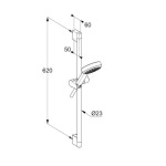 Kludi DIVE 1S душовий гарнітур L = 600 мм sDive 686100500 - купити в інтернет-магазині Техностар