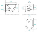 Koller Pool AM101/1120 з білою круглою кнопкою M670 + підвісний унітаз ROUND AM101/1120-4:1 UA M670-0001 + RN-0520-RW - купити в інтернет-магазині Техностар