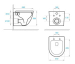 Koller Pool AM101/1120 з білою прямокутною кнопкою M570 + підвісний унітаз ROUND SMART AM101/1120-4:1 UA M570-0001 + RN-0490-RW - купити в інтернет-магазині Техностар