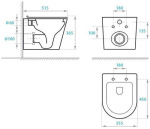 Koller Pool AM101/1120 з чороною матовою прямокутною кнопкою M578 + підвісний унітаз ORION AM101/1120-4:1 UA M578-0001 + OR-0515-RW - купити в інтернет-магазині Техностар