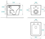 Koller Pool AM101/1120 з хромованою прямокутною кнопкою M571 + підвісний унітаз Kvadro AM101/1120-4:1 UA M571-0001 + KR-0530-RW - купити в інтернет-магазині Техностар