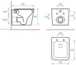 Koller Pool AM101/1120 з хромованою прямокутною кнопкою M571 + підвісний унітаз ROUND SMART AM101/1120-4:1 UA M571-0001 + RN-0490-RW - купити в інтернет-магазині Техностар