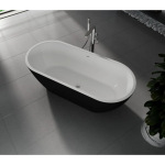 Koller Pool AquaLuxe 1700x750 White/Matt Black з сифоном 0202261501 - купити в інтернет-магазині Техностар
