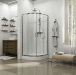 Koller Pool Dakota 90х90х185 напівкругла, скло 5 мм прозоре, хром 1405652203 - купити в інтернет-магазині Техностар