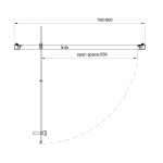 Koller Pool Line Pro 800 мм, chrome, скло 6мм clear 1538162203 - купити в інтернет-магазині Техностар