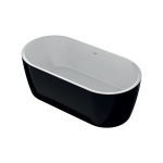 Koller Pool PureLine 1600x800 White/Matt Black з сифоном 0266251501 - купити в інтернет-магазині Техностар