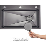 Lidz Decor Black PVD Honeycomb 3,0/1,0 мм + Змішувач Aria для кухні з гнучким виливом (k35) Black - купити в інтернет-магазині Техностар