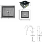 Lidz H4843 Black PVD 3,0/1,0 мм + Змішувач Aria для кухні з гнучким виливом (k35) Black - купити в інтернет-магазині Техностар