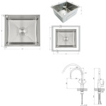 Lidz H4843 Brushed 3,0/1,0 мм + Змішувач Aria для кухні з гнучким виливом (k35) Grey - купити в інтернет-магазині Техностар