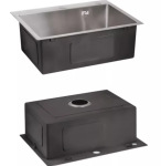 Lidz H6050 інтегрована Brushed Steel 3,0/1,0 мм + Змішувач Aria для кухні з гнучким виливом (k35) Grey - купити в інтернет-магазині Техностар