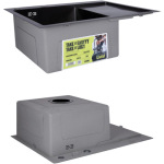 Lidz H6350BR інтегрована крило справа Brushed Black PVD 3,0/1,0 мм + Змішувач Aria для кухні з гнучким виливом (k35) Black - купити в інтернет-магазині Техностар