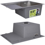 Lidz H6350L інтегрована крило зліва Brushed Steel 3,0/1,0 мм + Змішувач Aria для кухні з гнучким виливом (k35) Grey - купити в інтернет-магазині Техностар
