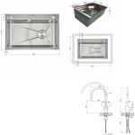 Lidz H6845 Brushed 3,0/1,0 мм + Змішувач Aria для кухні з гнучким виливом (k35) Grey - купити в інтернет-магазині Техностар