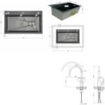 Lidz H7545B Blaсk PVD 3,0/1,0 мм + Змішувач Aria для кухні з гнучким виливом (k35) Black - купити в інтернет-магазині Техностар