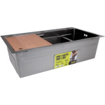 Lidz H7545B Blaсk PVD 3,0/1,0 мм + Змішувач Aria для кухні з гнучким виливом (k35) Black - купити в інтернет-магазині Техностар