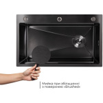 Lidz H7545B Blaсk PVD 3,0/1,0 мм + Змішувач Aria для кухні з гнучким виливом (k35) Black - купити в інтернет-магазині Техностар